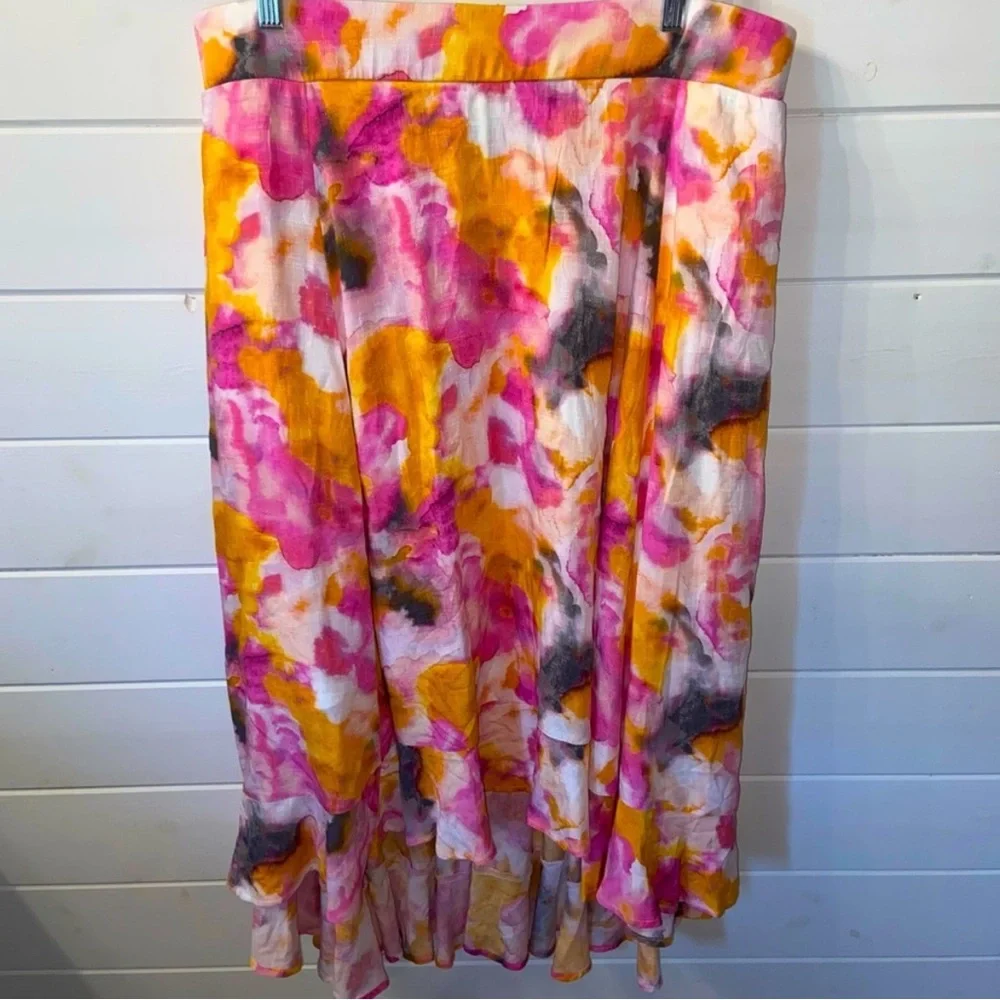 Multi Watercolor Tie-Dye Off Shoulder Skirt Set